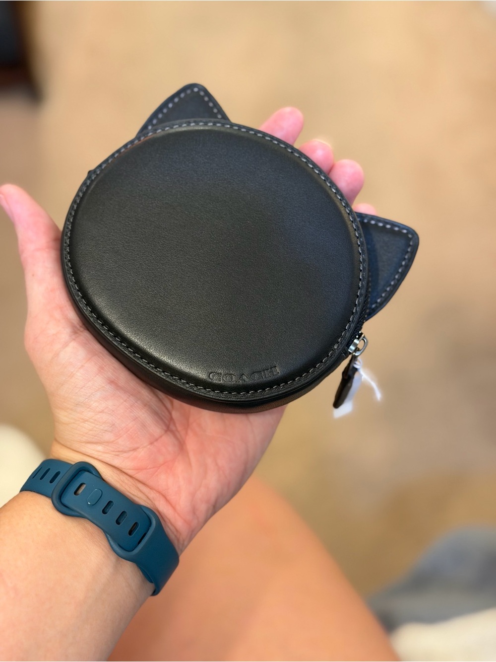 Coach Black Cat-Shaped Coin Pouch - Picture 3 of 3
